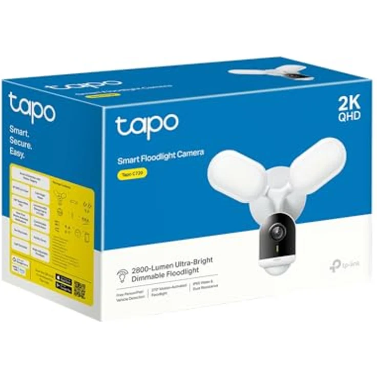 Tapo C720 Outdoor Überwachungskamera, 2800 Lumen Flutlicht, Gegensprechfunktion, weiß – Bild 8