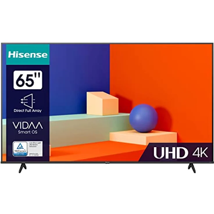 Hisense 65E6KT 164cm (65 Zoll) Fernseher, 4K UHD, HDR, Dolby Vision, Triple Tuner DVB-C/S/ S2/ T/ T2, Smart-TV, Bluetooth, WiFi, Alexa Built-In, DTS Virtual X, Hotel Mode, Schwarz [2023] – Bild 1