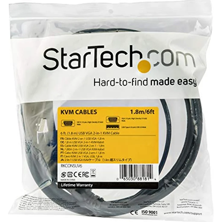 StarTech.com KVM Kabel für Rackmount Konsolen ( 1,8 m, VGA- und USB-KVM-Konsolenkabel) – Bild 5