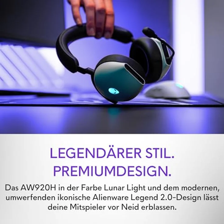 Dell Alienware Tri-Mode Wireless Gaming-Headset, Lunar Light – Bild 4