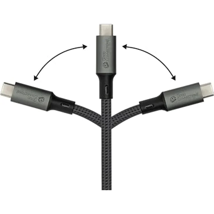Good Connections USB 4.0 Gen. 3x2 Kabel (40GBit/s, 240W, 8K@60Hz), USB-C™ Stecker an USB-C™ Stecker, anthrazit, 0,5m – Bild 5