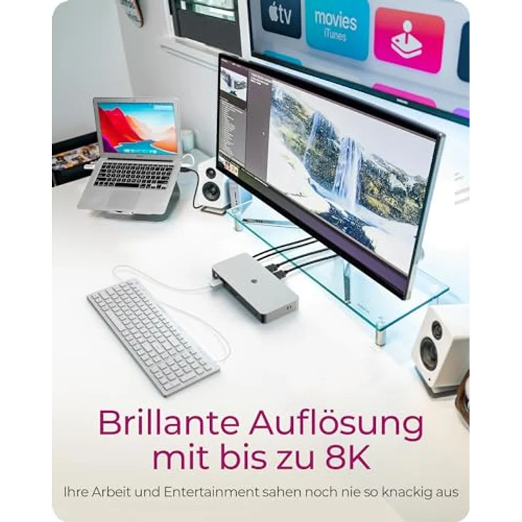 ICY BOX IB-DK2880-C41, USB-C Dockingstation mit 2x HDMI 2.1, 2,5 Gigabit LAN, 3x USB 3.2 Gen 2 Type-A, 100 W Stromversorgung – Bild 3