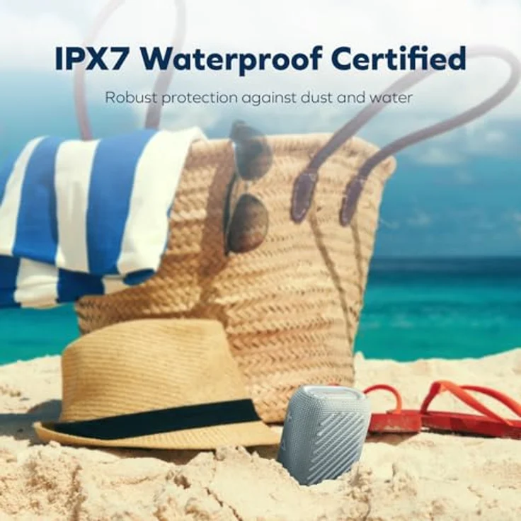 CREATIVE MUVO Flex, Wasserdichter Bluetooth Lautsprecher mit Auracast und 10 Stunden Akkulaufzeit, Grau – Bild 3