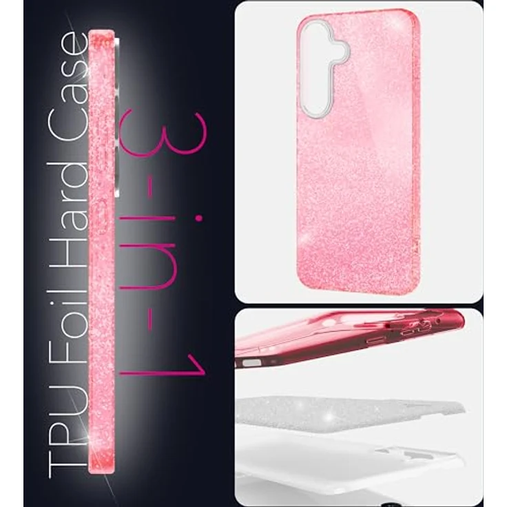 Nalia ShinePop Smartphone-Hülle für Samsung Galaxy S25, glänzende Glitzer Hülle mit 3-in-1-Schutz und Wireless Charging kompatibel – Bild 2