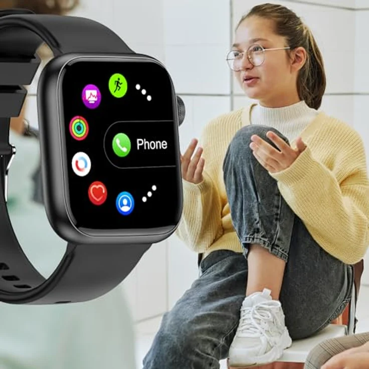 FOREVER Smartwatch IGo Watch 3 Schwarz – 1.83 Zoll Fitness Tracker mit Telefonfunktion und Gesundheitsmanagement, IP67 Wasserdicht – Bild 3