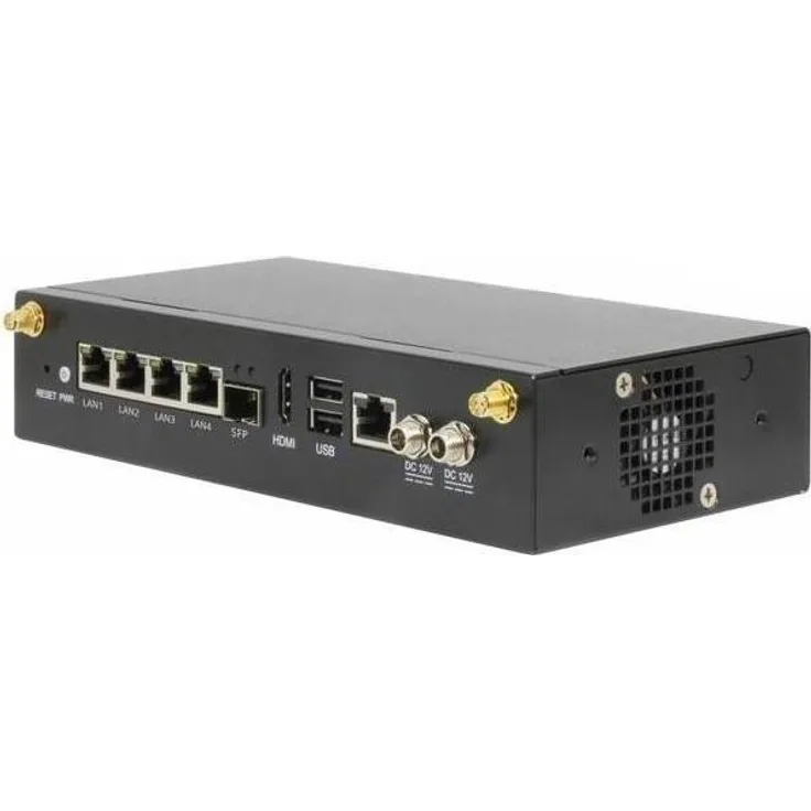 Aaeon FWS-2280-E5-A10-000, Desktop-Netzwerkanwendung mit Intel Elkhart Lake-Prozessor, 32 GB RAM, 4x Gigabit LAN, Glasfaser-SFP-Port, 6 Antennenanschlüsse, redundante Stromversorgung