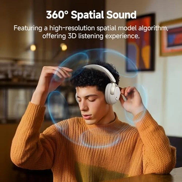 QCY H3 Pro, Noise-Cancelling Kopfhörer mit 40 h Akkulaufzeit, Kabelgebunden und Kabellos, Weiss – Bild 10
