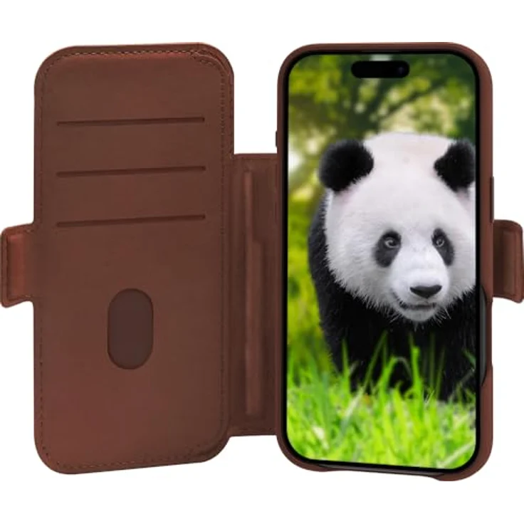 dbramante1928 Lynge - Flip-Hülle für Apple iPhone 17 Pro, aus hochwertigem genarbtem Leder, Braun, mit MagSafe-Kompatibilität – Bild 5