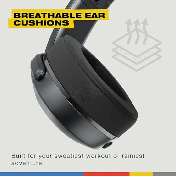 Skullcandy Crusher 540 Active, kabelloser Bluetooth-Kopfhörer mit schallisolierender Over-Ear-Passform, multisensorischem Bass, 40 Stunden Akkulaufzeit, schweiß- und wasserresistent - Coal – Bild 5