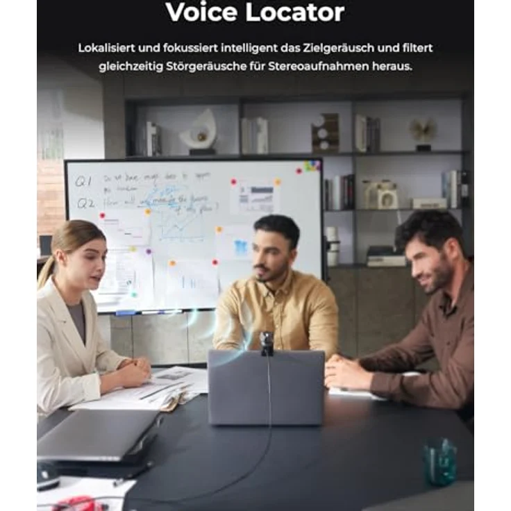 OBSBOT Tiny 3, KI-Webcam 4K mit AI Tracking, PTZ Kamera, 1/1,28" Sensor, Tri-Mic, Sprach- & Gestensteuerung, 120FPS, HDR für PC, Laptop & Streaming – Bild 5