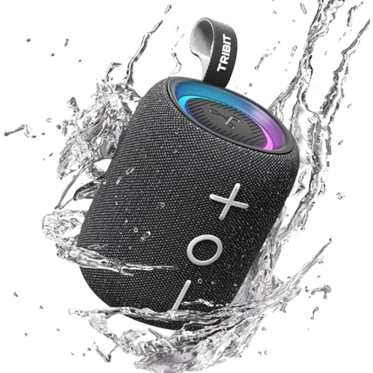 Tribit StormBox Mini+ Bluetooth-Lautsprecher 12W, 360°-Raumklang, 12h Spielzeit, Bluetooth 5.4, IPX7, RGB-Leuchten, TWS Kopplung, tragbar für Zuhause und Outdoor – Bild 1
