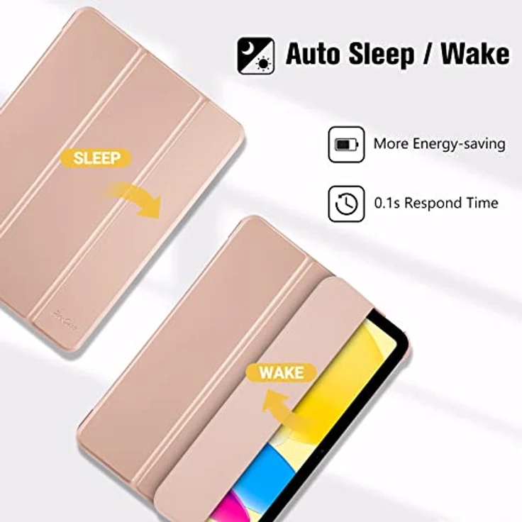 ProCase Hülle für iPad A16 11" (2025) und iPad 10. Generation 10,9" (2022), leichte dünne Hard Schutzhülle mit Auto Wake/Sleep Funktion - Rose Gold – Bild 5