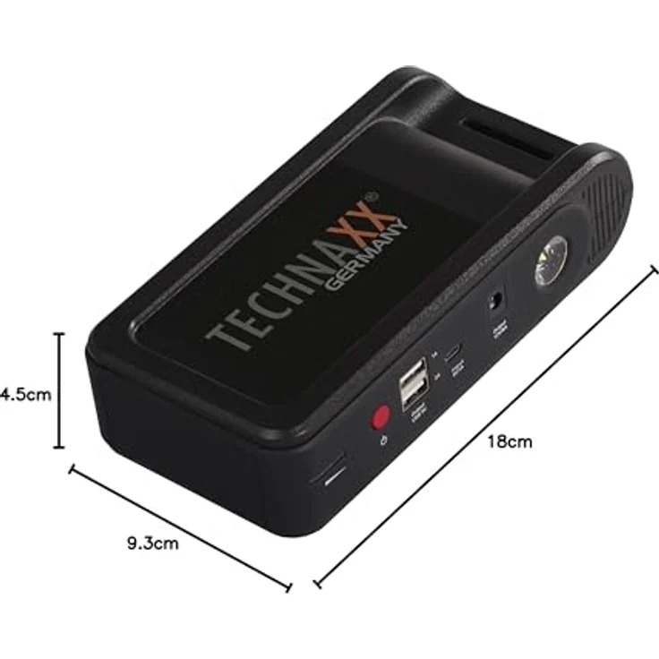 Technaxx JUMP STARTER POWERBANK TX-218 (12000 mAh, 100 W, 39.60 Wh), Powerbank, Schwarz – Bild 2