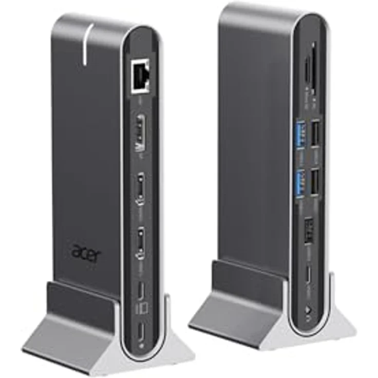 Acer Type-C Universal Dockingstation 15-in-1, Kabelgebunden, USB 3.2 Gen 1, Gigabit Ethernet, HDMI und DisplayPort Ausgänge, kompatibel mit mehreren Herstellern, Schwarz – Bild 4