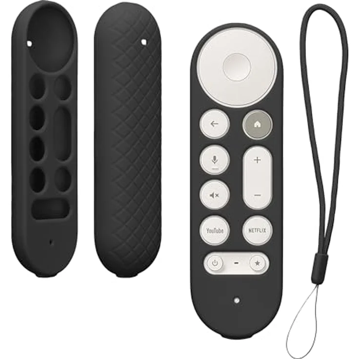 kwmobile Hülle Fernbedienung kompatibel mit Google TV Streamer 4K - Silikon Case in Schwarz, flexibel & elastisch – Bild 1
