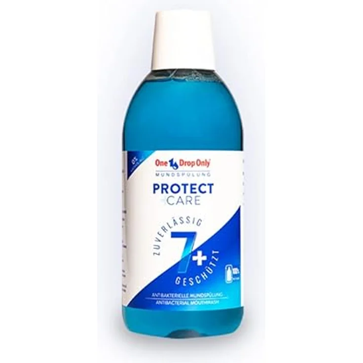 One Drop Only 500 ml Protect + Care Mundspülung antibakteriell ohne Alkohol - 7-facher Schutz gegen Mundgeruch – Bild 1