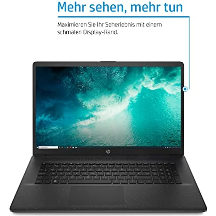 HP Laptop 17,3 Zoll HD+ Display, Intel Celeron N4120, 8GB DDR4 RAM, 256GB SSD, Intel UHD 600 Grafik, Windows 11, QWERTZ Tastatur, Schwarz – Bild 5