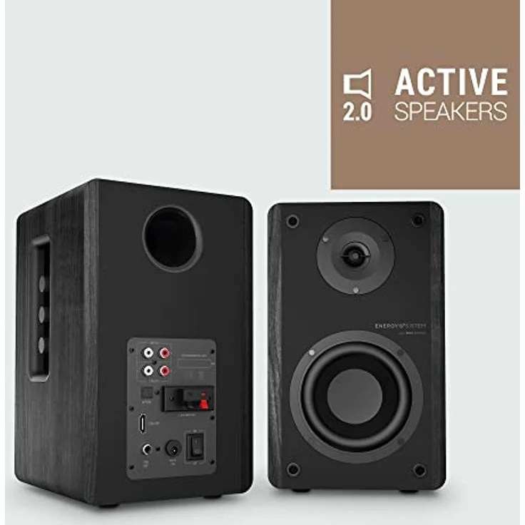 Energy Sistem Studio Monitor 4 Hi Fi (2.0-Aktivlautsprecher, Bluetooth 5.0, 50 W, Subwoofer, optischer TOSLINK-Eingang, HDMI ARC-Anschluss) – Bild 4