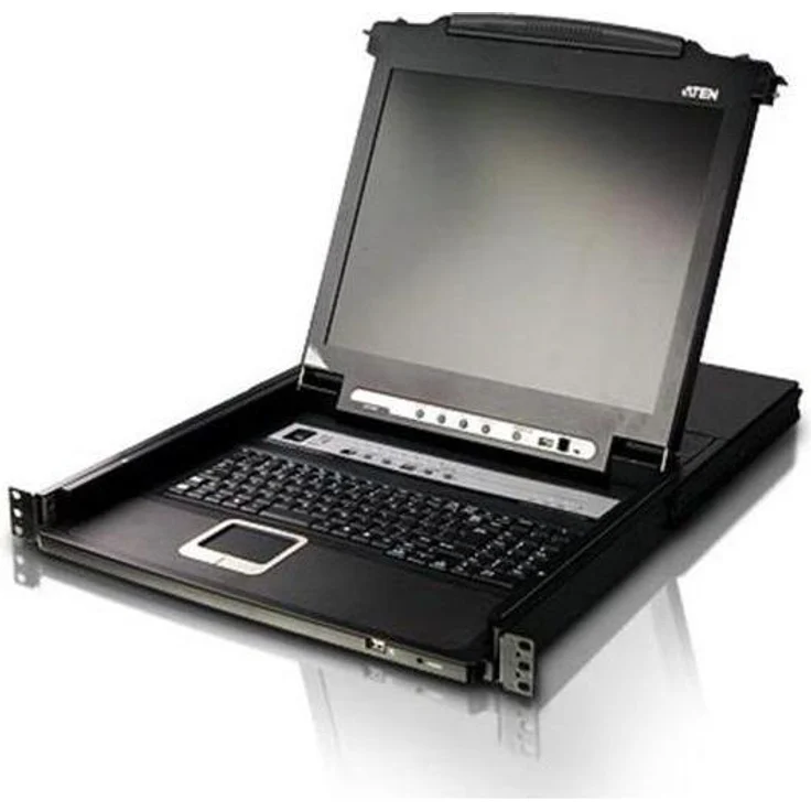Aten CL5716M 43cm LCD KVM Switch, 16 Ports, USB-PS/2, VGA, DE-Layout, Schwarz