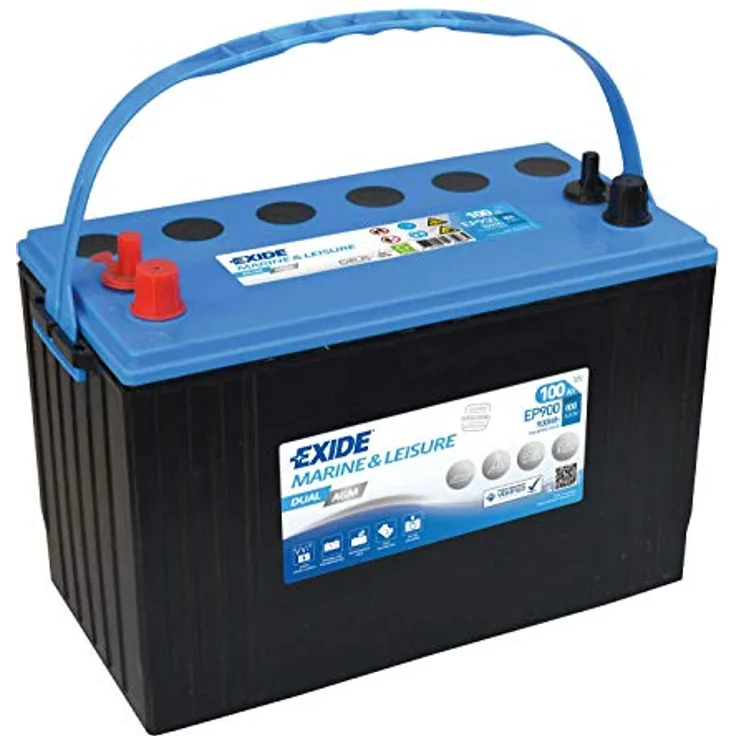 Osculati Exide Dual AGM EP900, 12V 100Ah 720A Starter- und Versorgungsbatterie für Wohnmobile und Boote, wartungsfrei, auslaufsicher, vibrationsfest