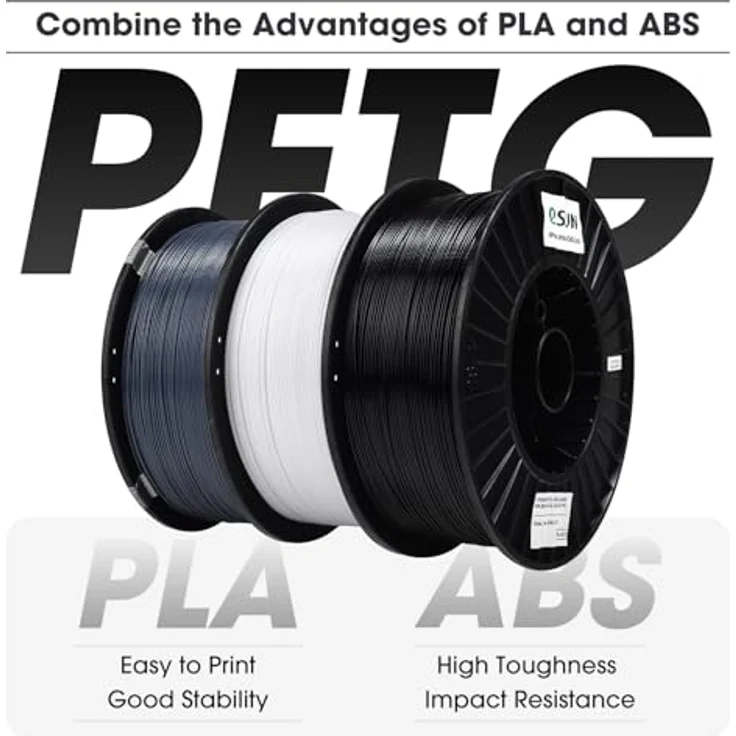 eSUN PETG Filament 1.75 mm, 2.5KG, hohe Zähigkeit, präzise Maßtoleranz, einfarbig weiß – Bild 3