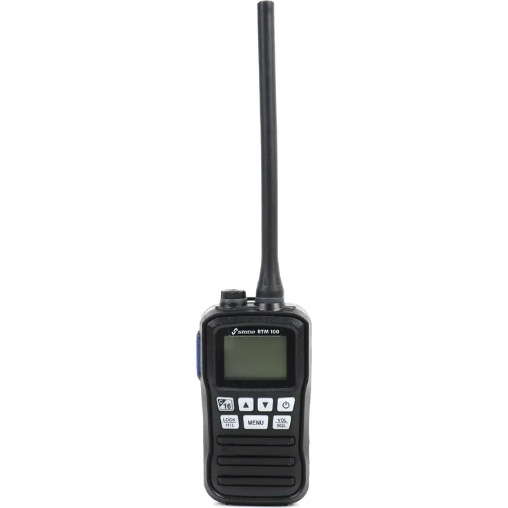 Stabo RTM 100, tragbare Li-Ionen Seefunkstation IP X7, Scan, Dual/Tri-Uhr, schwarz