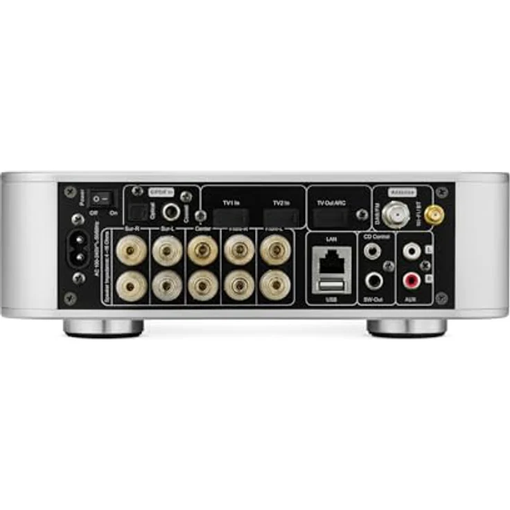 Block Elements 5.1 AV Receiver - 5.1 Surround Verstärker mit 5x50W, WLAN/Bluetooth, DAB+/FM, kompakt (Diamantsilber) – Bild 3