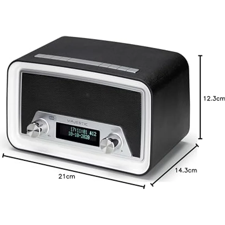 Majestic Radiowecker Dab-842n, Digitaler AM-FM DAB mit langlebigem Design, Schwarz – Bild 2