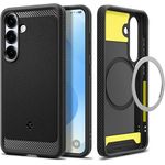Spigen Rugged Armor MagFit Hülle für Samsung Galaxy S25, Kompatibel mit MagSafe, Schwarz