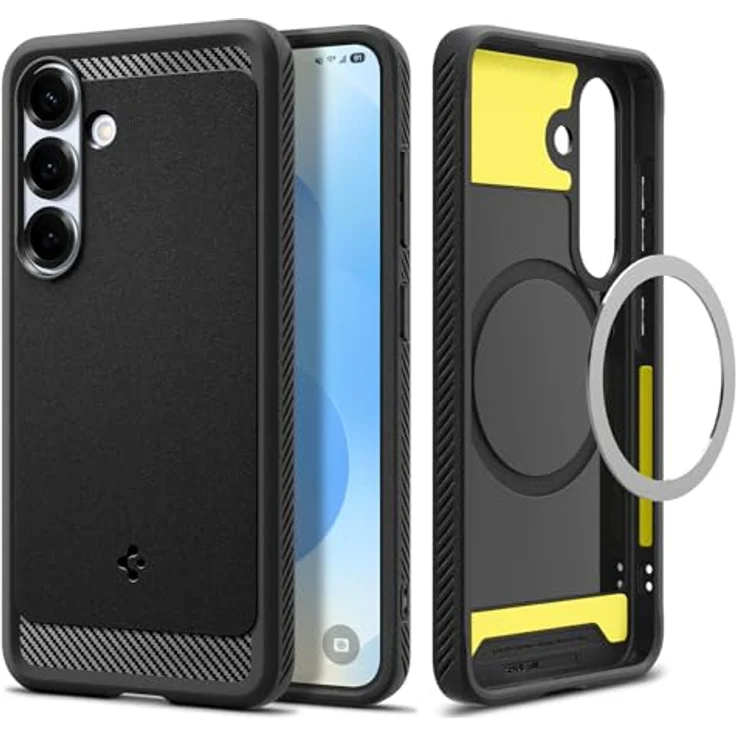 Spigen Rugged Armor MagFit Hülle für Samsung Galaxy S25, Kompatibel mit MagSafe, Schwarz – Bild 1