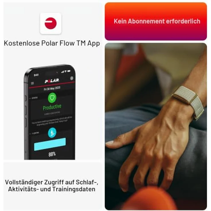 Polar LOOP GEN2 Fitness-Tracker S/L Sand, Herzfrequenzzonen & Schlafphasen Analyse – Bild 5