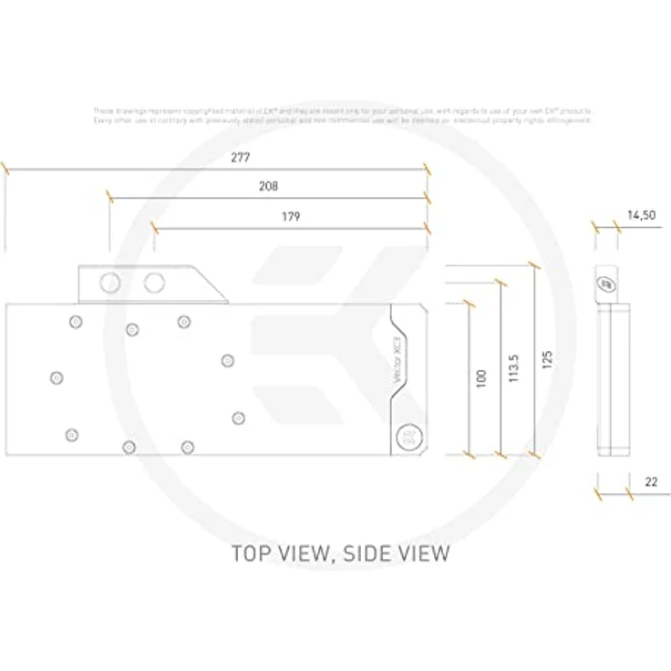Odestar EK Water Blocks kompatibel mit EK-Quantum Vector XC3 RTX 3070 D-RGB - Nickel + Acetal, flexibles Design mit 3 x 120mm PWM Lüfter - Nickel + Acetal – Bild 3