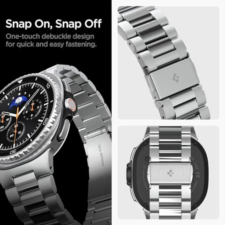 Spigen Modern Fit Uhrenarmband für Samsung Galaxy Watch8 40mm/44mm/Classic, Silber, langlebiges Design – Bild 5