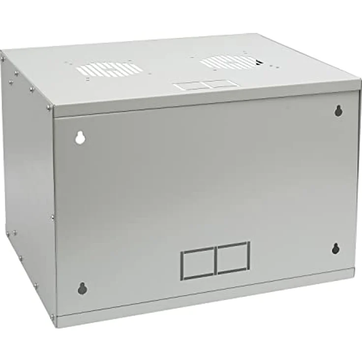 HMF 65707-07 Netzwerkschrank, Serverschrank 19 Zoll 7 HE 400mm Tiefe Glastür Lichtgrau – Bild 3