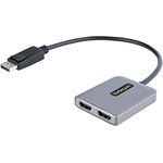 StarTech.com Displayport MST Hub auf Dual HDMI 4K 60Hz - DP 1.4 Multi Monitor Adapter/Multi Stream Transport Hub - 30cm Kabel - Zwei HDMI Monitore zu Displayport 1.4 anschließen (MST14DP122HD)