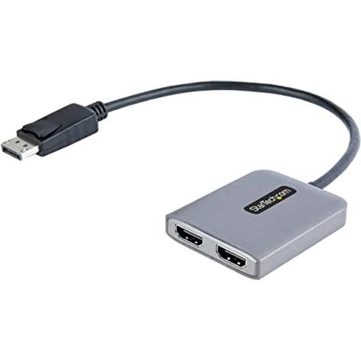 StarTech.com Displayport MST Hub auf Dual HDMI 4K 60Hz - DP 1.4 Multi Monitor Adapter/Multi Stream Transport Hub - 30cm Kabel - Zwei HDMI Monitore zu Displayport 1.4 anschließen (MST14DP122HD) – Bild 1