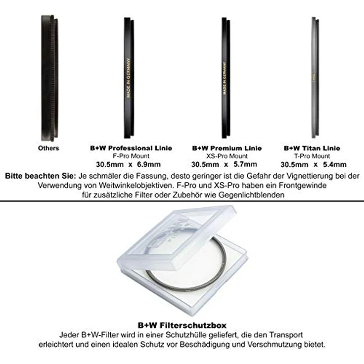 B&W 007 Schutz-Filter, Clear Filter (30,5mm, T-Pro, Titan-Finish, MRC Nano, 16x vergütet, super Slim, Premium) – Bild 9