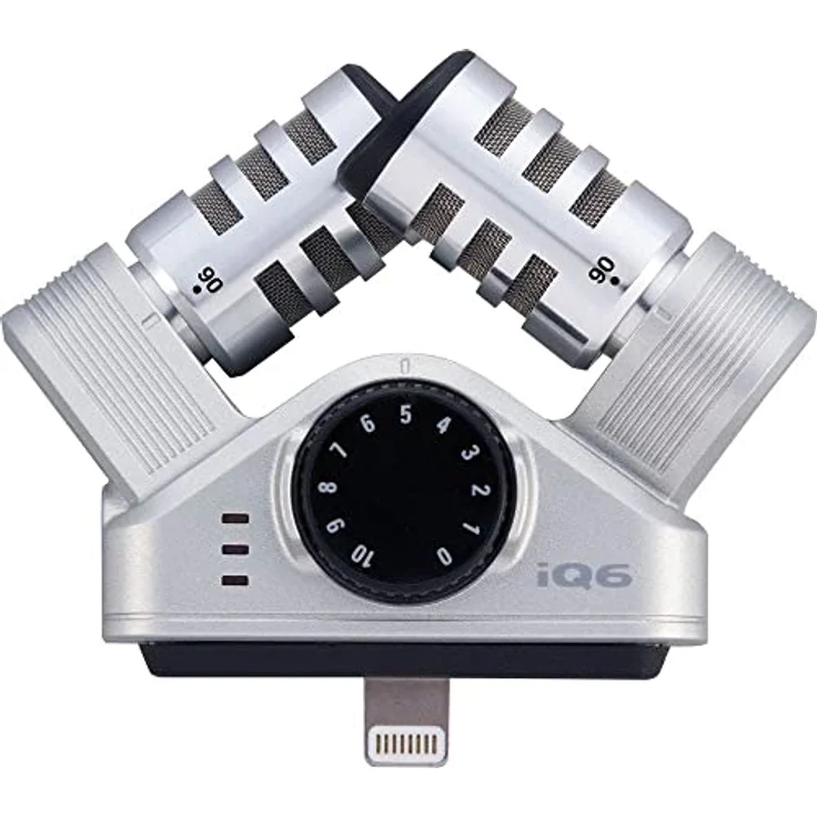 Zoom iQ6 XY Stereo Mikrofon für iPhone/iPad, zwei Kondensatormikrofone für realistische Stereoqualität, einstellbare Mikrofonwinkel, analoges MIC GAIN Rad – Bild 2