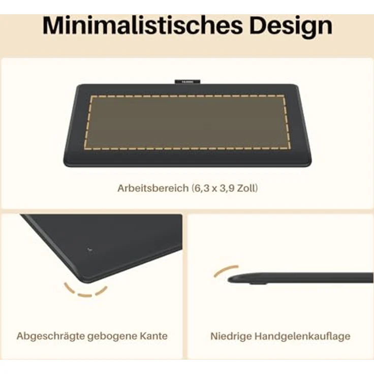 HUION Inspiroy Frego S Bluetooth-Grafiktablett, PenTech 3.0+, 6,3 x 3,9 Zoll, Cosmo Black – Bild 4