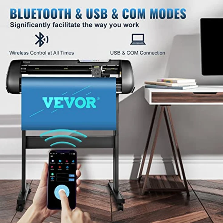 VEVOR Schneideplotter 720 mm mit 20-800 mm/s Schneidgeschwindigkeit, 3 Klingen, Bluetooth, LCD-Display und 5 Vinylrollen für Schilder & Dekorationen – Bild 4
