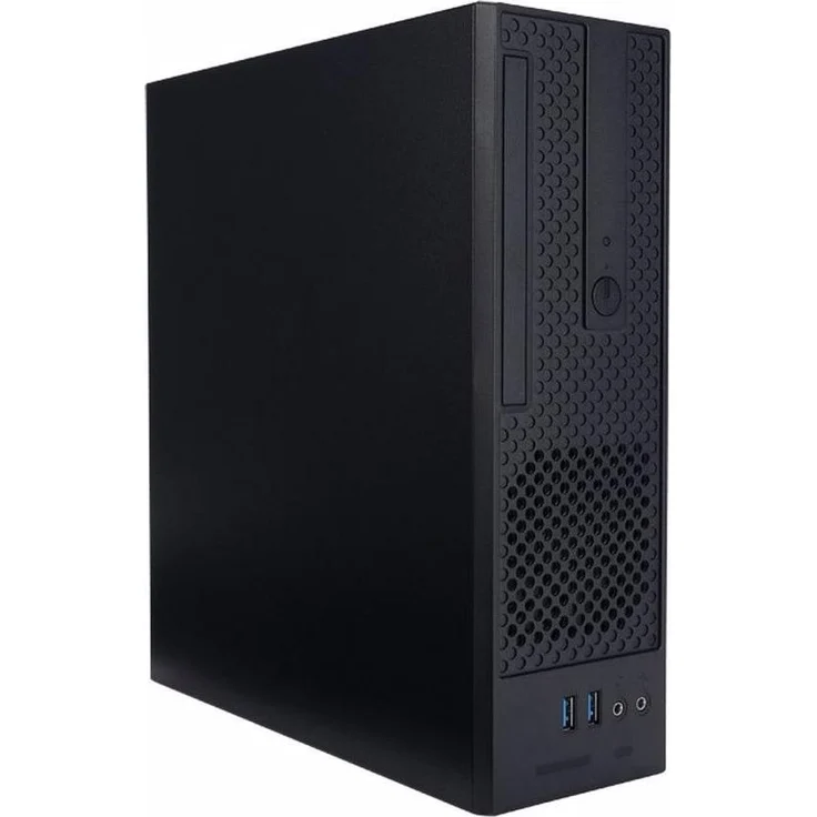 In Win CJ708, Kompaktes PC-Gehäuse für mATX und Mini-ITX, Schwarz, mit vorinstalliertem Netzteil und 2x USB 3.0 Ports