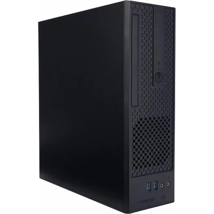 In Win CJ708, Kompaktes PC-Gehäuse für mATX und Mini-ITX, Schwarz, mit vorinstalliertem Netzteil und 2x USB 3.0 Ports