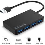 TradeNation Laptop-Dockingstation USB Hub 3.0 Verteiler 4 Port Splitter Datenhub für Laptop PC 4-IN-1, 5 Gbps, modernes Design, LED Anzeige, weiß