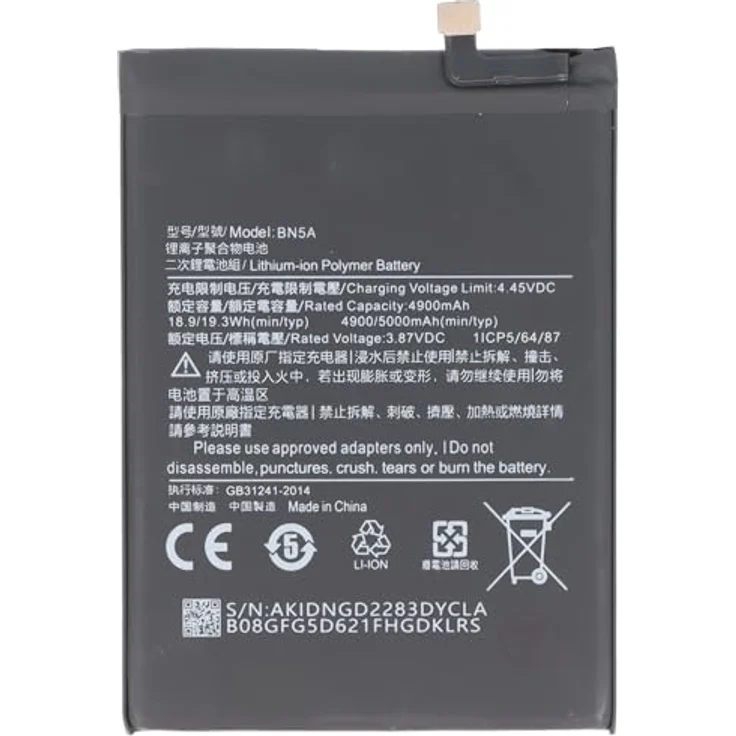 AccuCell Akku kompatibel mit Xiaomi Poco M3 Pro 5G, Li-Polymer 5000mAh, 3,87V, 19,35Wh, ohne Werkzeug – Bild 1