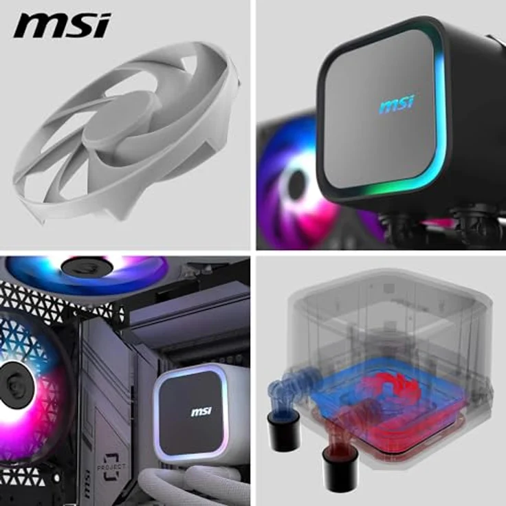 MSI MAG CORELIQUID A13 360 WHITE, Gehäuselüfter mit kompakten Abmessungen und effizienter Kühlung – Bild 5