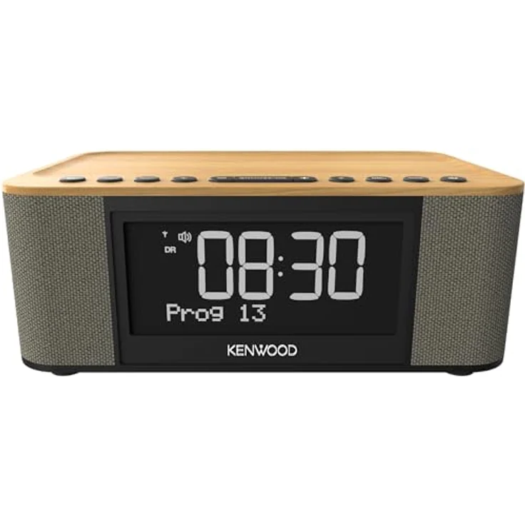 Kenwood CR-ST40DAB-M - Stereo Radiowecker mit 3 Weckzeiten, DAB+, UKW, BLUETOOTH, USB, Ladefunktion, großes Display, 5-stufig dimmbar, 6 Watt RMS, Stationsspeicher, Holz-Look – Bild 3