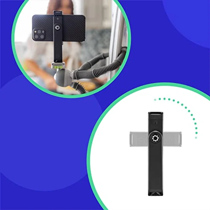 JOBY PodZilla Medium Kit, Flexibles Stativ mit GripTight 360 Handyhalterung, Phone Stativ von den GorillaPod Entwicklern, kompatible mit iPhone, Smartphones, Action Cam, Geräte bis zu 1kg, Grau – Bild 3
