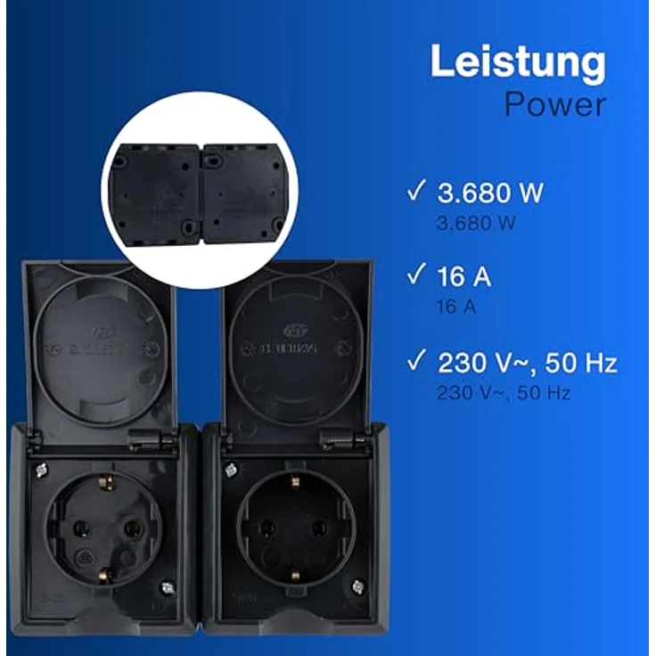 REV 0007091900 Aufputz-Steckdose IP44 Schwarz – Bild 8