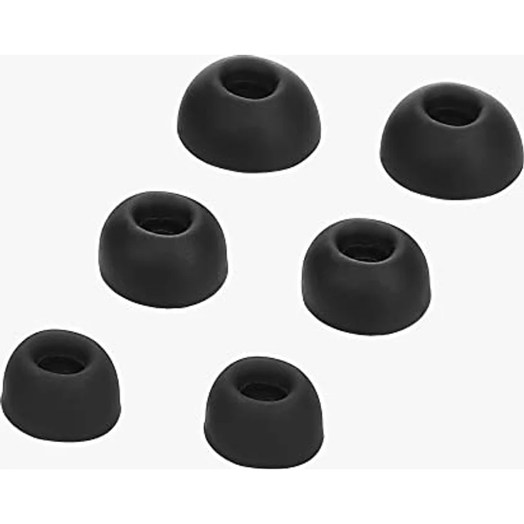kwmobile 6X Polster kompatibel mit Oppo Enco Free2 / Enco Free 2i / Enco X - 3 Größen - Silikon Ohrstöpsel In-Ear Kopfhörer, Schwarz – Bild 3