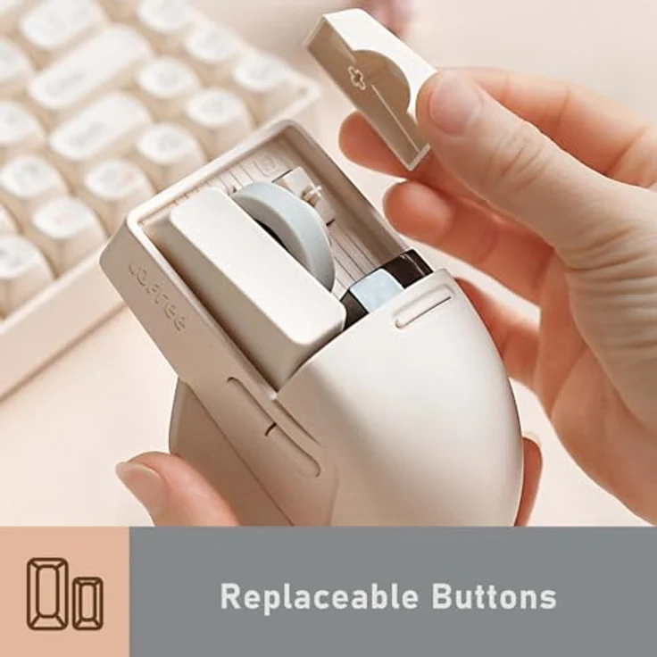 LOFREE TOUCH PBT Kabellose Maus mit USB-Empfänger, Bluetooth, kabelgebundene Verbindung, wiederaufladbar, 4000 DPI mit OLED-Bildschirm, kompatibel mit Glasoberfläche, für Mac, Windows, PC, Notebook, in PBT-Material – Bild 3